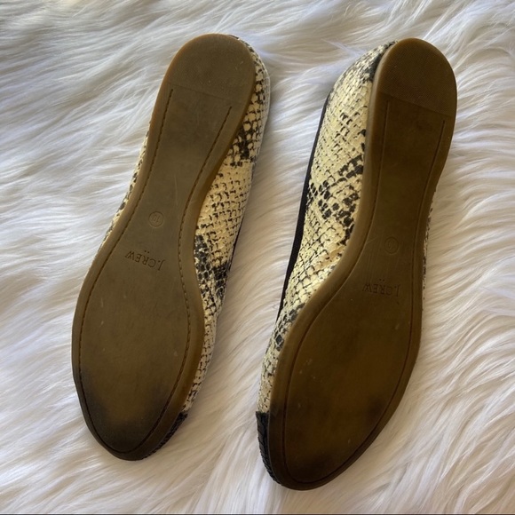 J. Crew SNAKE PRINT FLATS Sz 10 - Picture 7 of 8